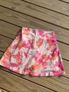 PINK Victoria's Secret Pink & Orange Tie-Dye Skater Skirt